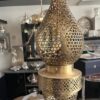 IMG-20260727-WA0123 Handcrafted Brass Teardrop Pendant Light – Vintage Honeycomb Hanging Lantern