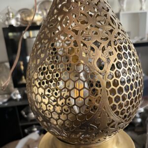 Handcrafted Brass Teardrop Pendant Light – Vintage Honeycomb Hanging Lantern