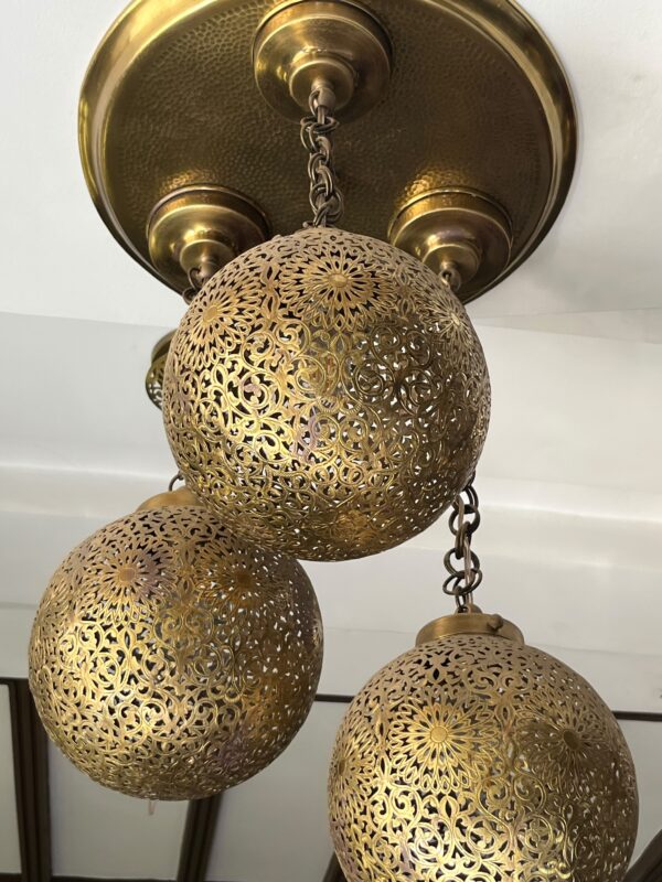 IMG-20260727-WA0203 Handcrafted 3-Globe Brass Cluster Chandelier – Triple Sphere Pendant Ceiling Light