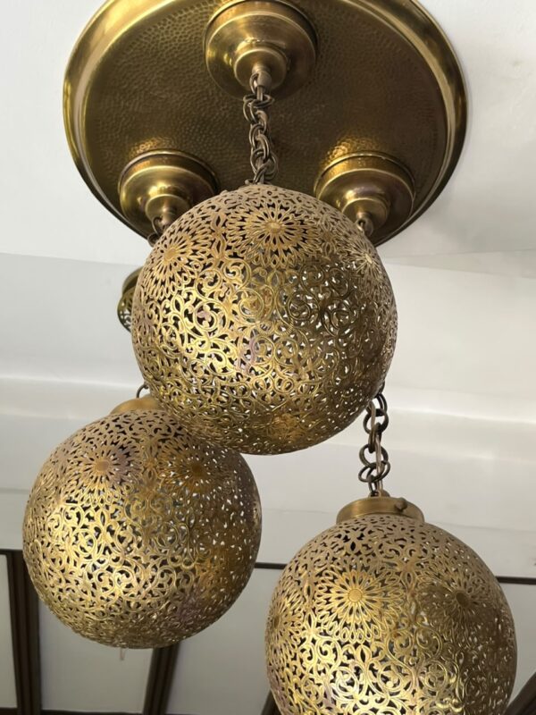 IMG-20260727-WA0236 Handcrafted 3-Globe Brass Cluster Chandelier – Triple Sphere Pendant Ceiling Light