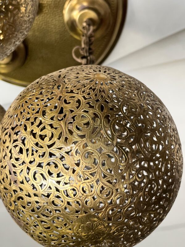 IMG-20260727-WA0242 Handcrafted 3-Globe Brass Cluster Chandelier – Triple Sphere Pendant Ceiling Light