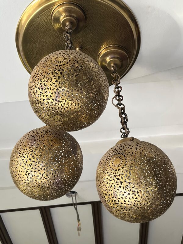 IMG-20260727-WA0260 Handcrafted 3-Globe Brass Cluster Chandelier – Triple Sphere Pendant Ceiling Light
