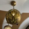 Handcrafted Brass Pendant Light – Vintage Spherical Hanging Lantern for Warm Ambiance
