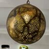 Handcrafted Brass Pendant Light – Vintage Spherical Hanging Lantern for Warm Ambiance