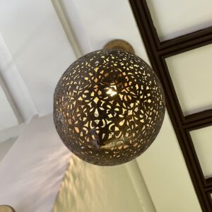 Handcrafted Teardrop Brass Chandelier – Engraved Filigree Pendant Light