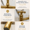 T The Artisan Gold Bridge Kitchen Faucet with Matching Side Sprayer