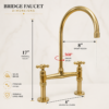Y The Artisan Gold Bridge Kitchen Faucet with Matching Side Sprayer