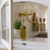 op Luxury Polished Brass Wall-Mounted Kitchen Sink Mixer Tap