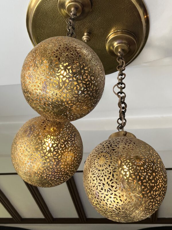 IMG-20260727-WA0505 Handcrafted Moroccan Brass Chandelier – 3-Globe Pendant Light